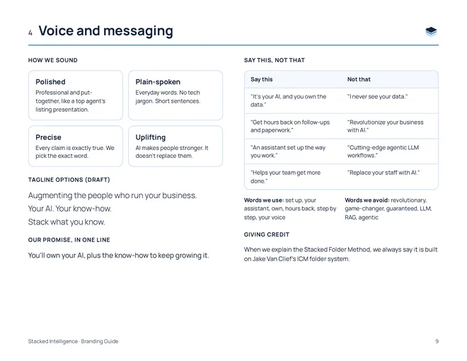 Voice and messaging page
