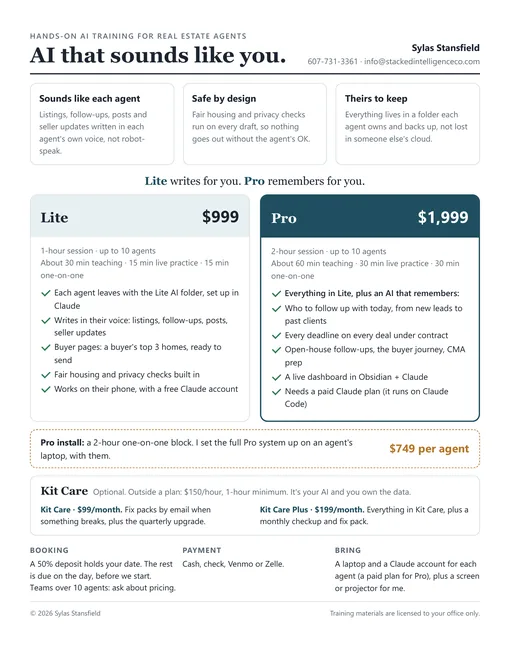 Offer sheet for real estate offices
